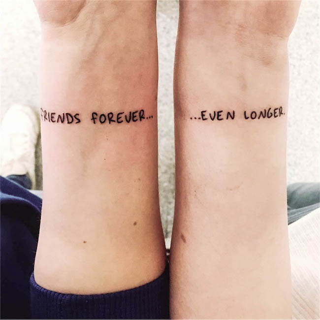Heartwarming best friend quote tattoos by @ladyelisabeth89