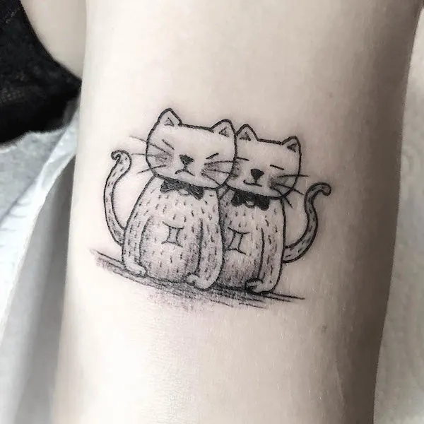 Lucky cats tattoo by @mika_schorr