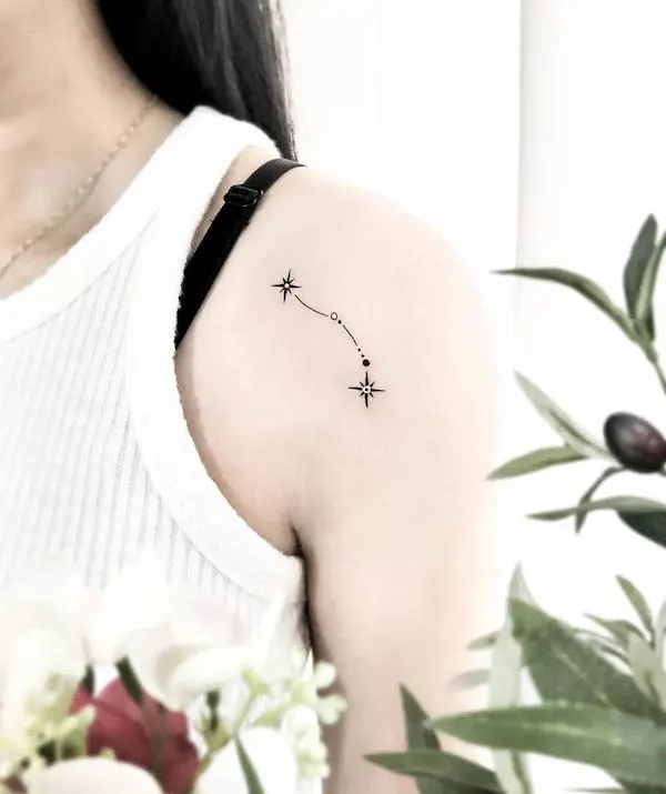 Simple constellation shoulder tattoo by @tattooist_woosun