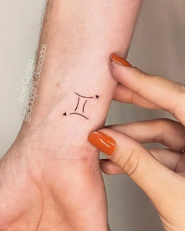 Star and Gemini symbol wrist tattoo by @tatuagens deliicadas.jpg