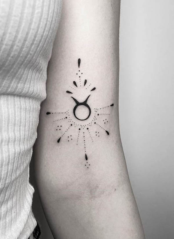 Symbolic arm tattoo by @lenasnow.tattoo