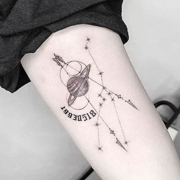 Taurus cosmic tattoo by @min_tattoo