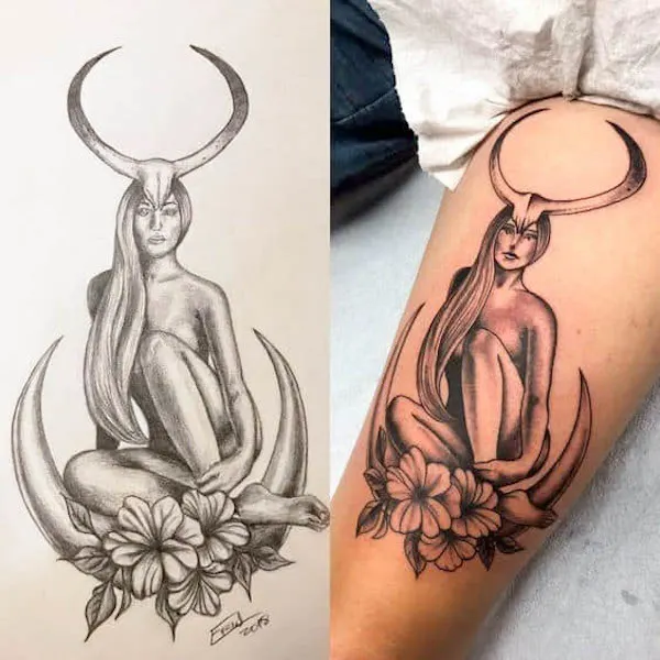 The bull goddess by @jezzabellgem