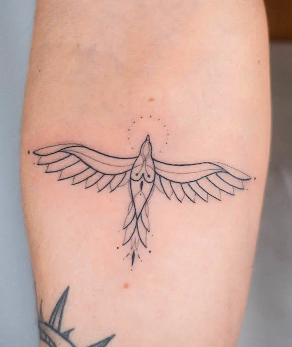 Custom geometric phoenix tattoo  I  Rydelreib Tattoo  Facebook