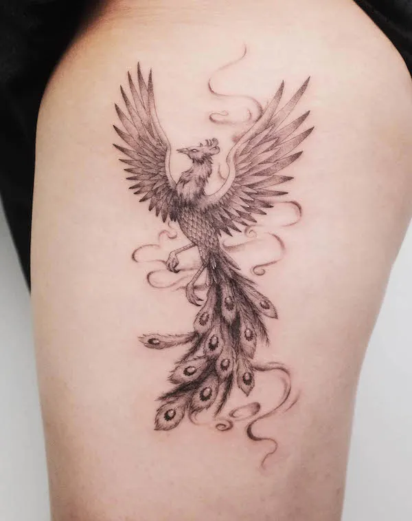 bird hip tattoos for women