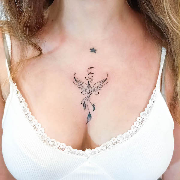 30 Feminine Sternum Tattoo Ideas for Women  MyBodiArt