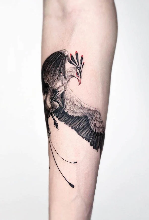 Oriental phoenix tattoo by @maya_gat