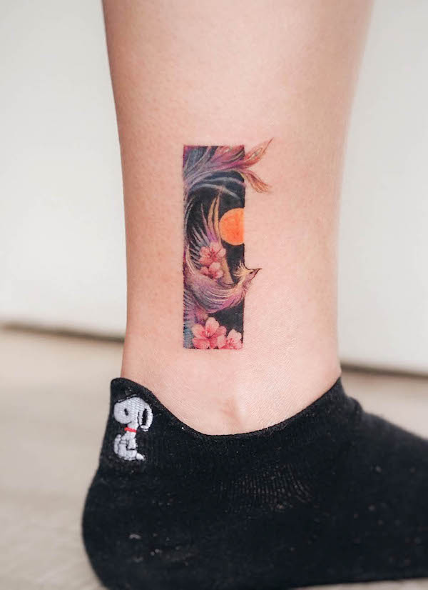 phoenix tattoo ankle