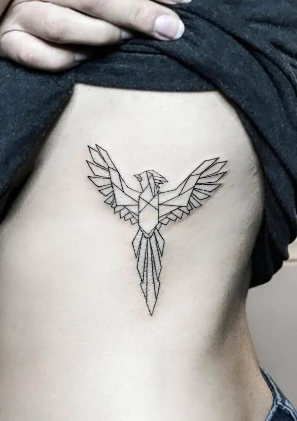 Geometric phoenix tattoo by @phoenix tattoos by @yai_tatts