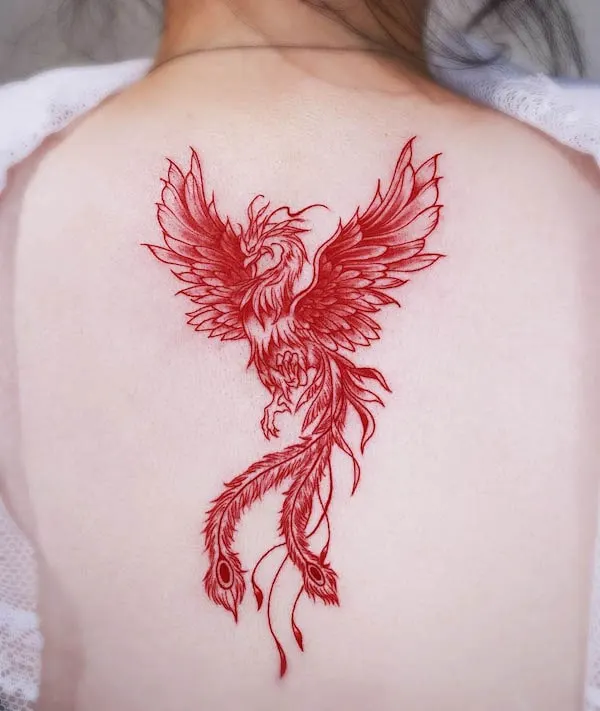 Phoenix red ink on the back by @rahon_tt