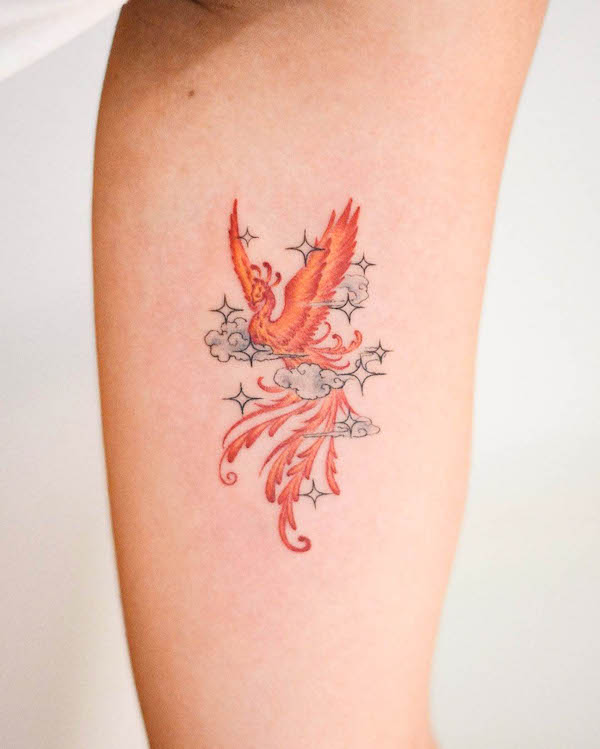 Phoenix on the cloud tattoo by @tattooist_jason