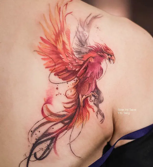 Gorgeous Blackink Flaming Phoenix Tattoo Design  Black Phoenix  Transparent Background HD Png Download  vhv