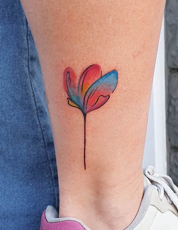 Watercolor style Hibiscus cover up by Haylo TattooNOW