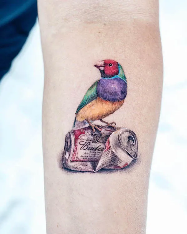 Realism bird tattoo by @tattooist_color.b
