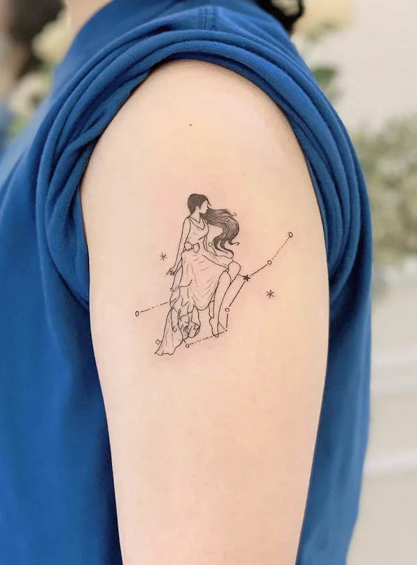Cute and simple Virgo tattoo by @lottie_tattoo