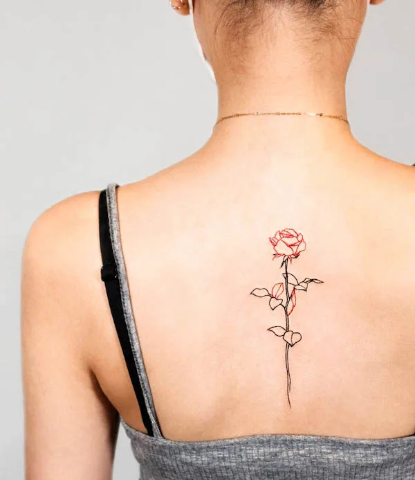 Flower spine tattoo designs