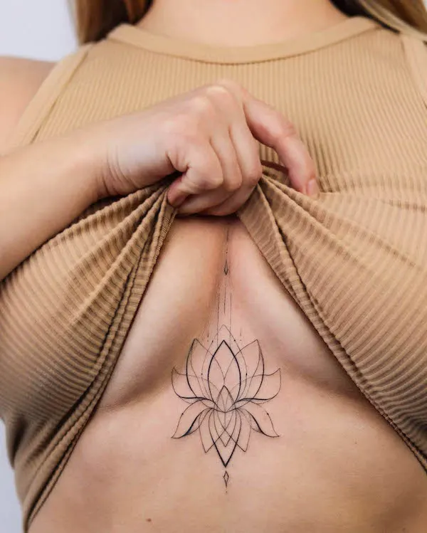 40 Gorgeous Tattoos Between Boobs - Our Mindful Life