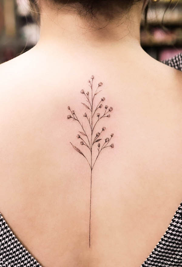 Herbal Semi-Permanent Waterproof Tattoo Feather Simple Flower Juice Lasting  2 Weeks Realistic Body Art Back