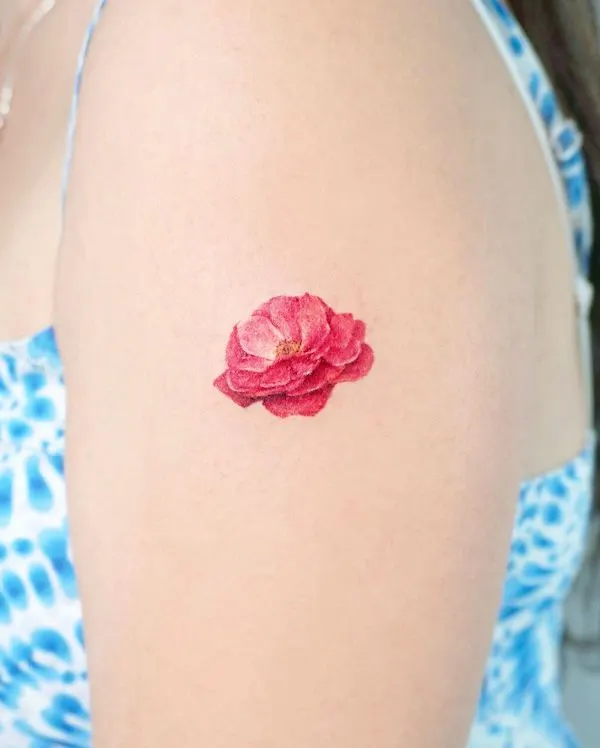 Tiny rose arm tattoo by @tilda_tattoo