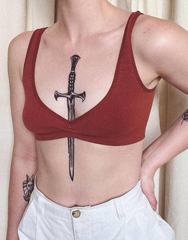 Pin by starrla patterson on tattoos | Snake and dagger tattoo, Knife tattoo,  Cool chest tattoos