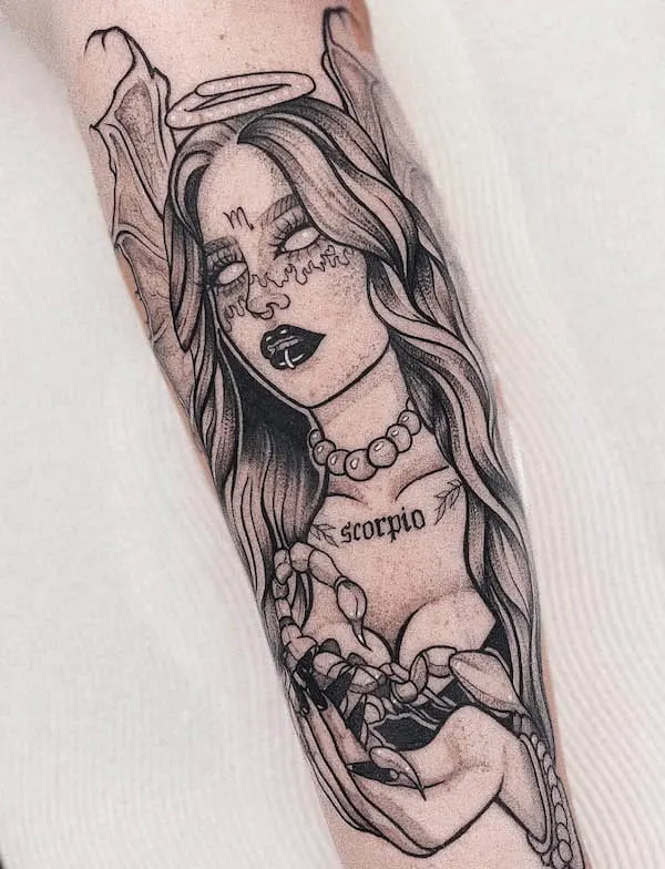 The goddess of revenge tattoo by @melissa_rb.tattoo