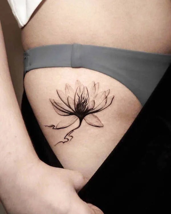 Rose Tattoo On Thigh  Tattoo Designs for Women