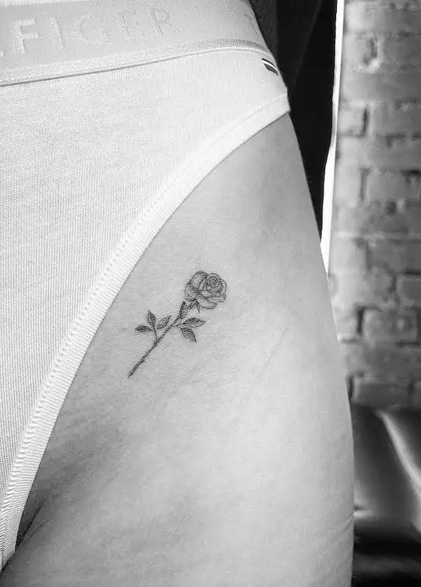 Flower Thigh Tattoo  Flower tattoo drawings Flower drawing Line art  drawings