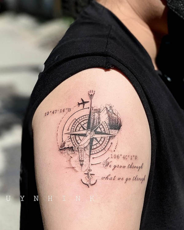 compass and coordinates tattooTikTok Search