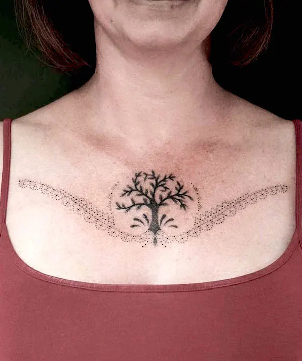 family tree tattoos on chest