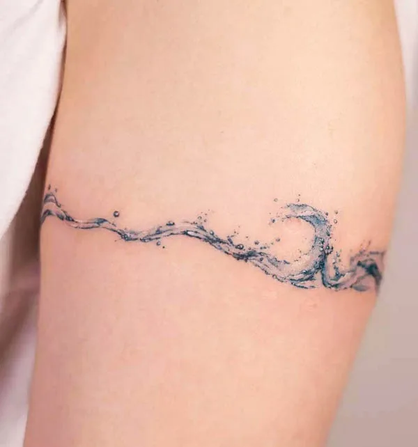Realism waves armband tattoo by @handitrip