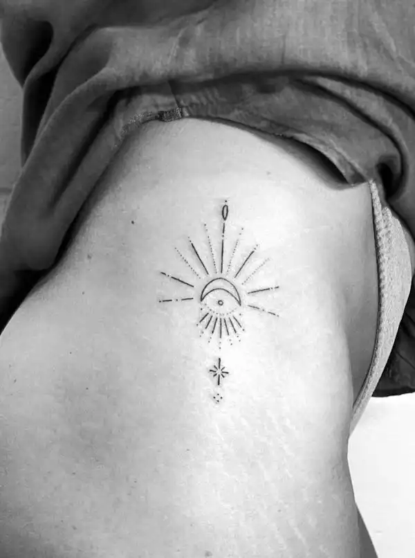 Sun and moon symbolic tattoo by @titsfortatt