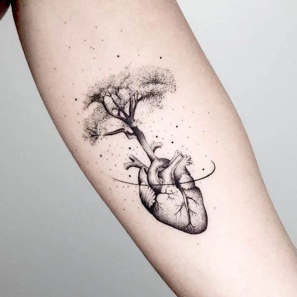 Heart Side Tree Tattoo by Kostya Dvuhzerkalcev