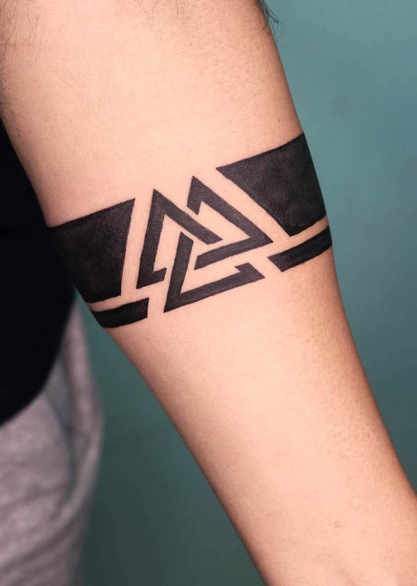 Solid Black Armband Temporary Tattoo Sticker - OhMyTat