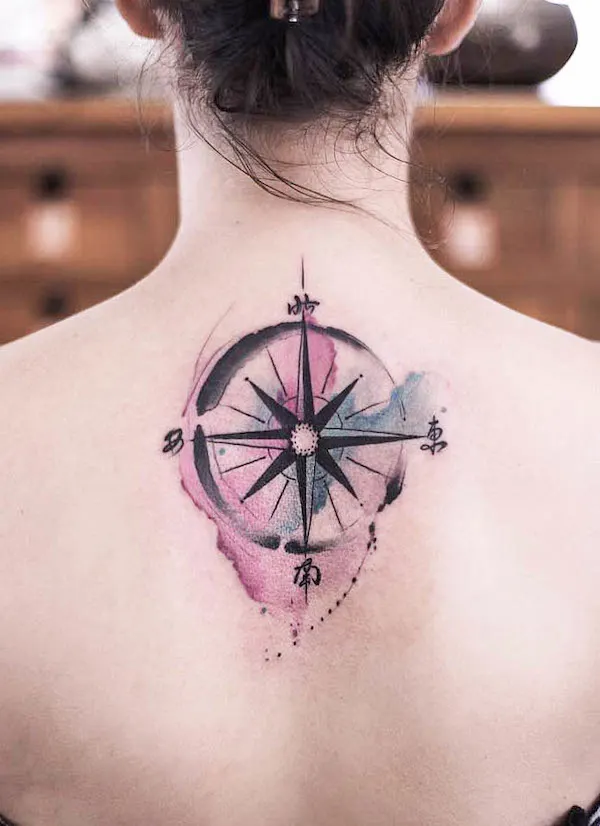 Compass tattoo design for women