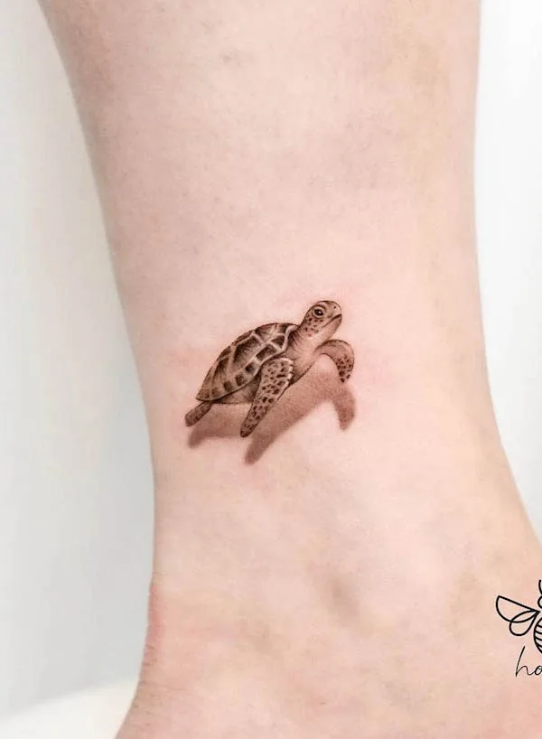 A tiny realistic sea turtle  for Steph Thanks for sitting so well for  your first tattoo More colour realism please seaturtle seaturtles  seaturtletattoo colourtattoo colourrealism  Dan Lenny Tattoos  Facebook