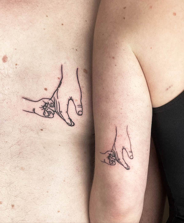 Father Daughter Tattoo Inked by Black Poison Tattoos