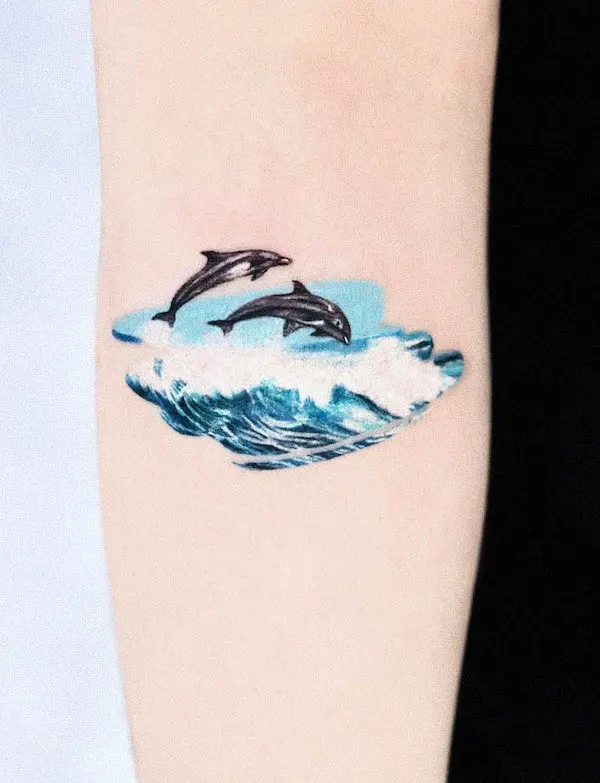 Dolphin Temporary Tattoo set of 3 - Etsy Sweden