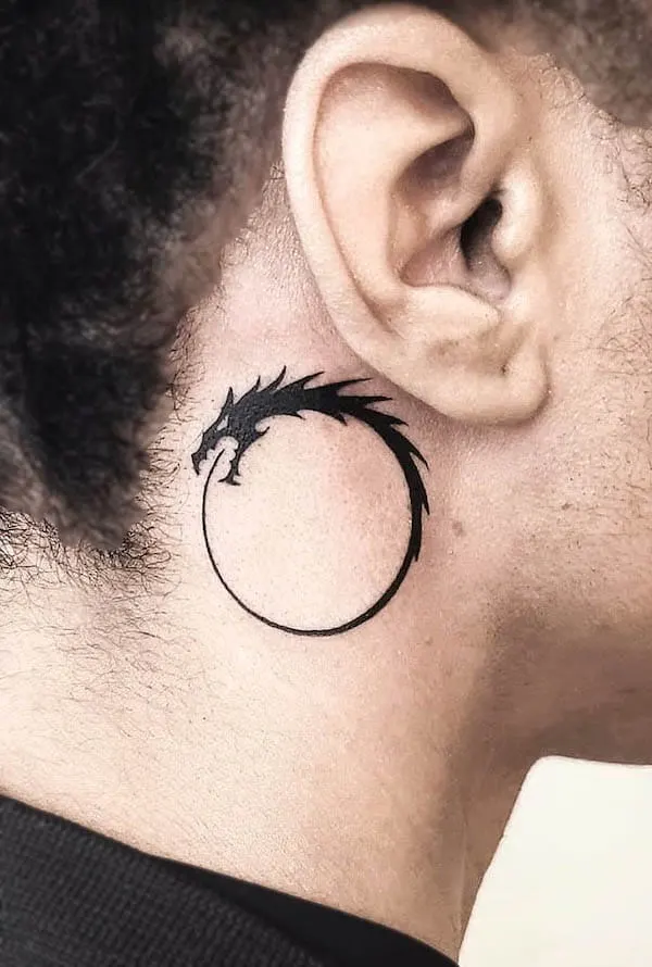 FMA ouroboros behind the ear tattoo by @irene_illusia