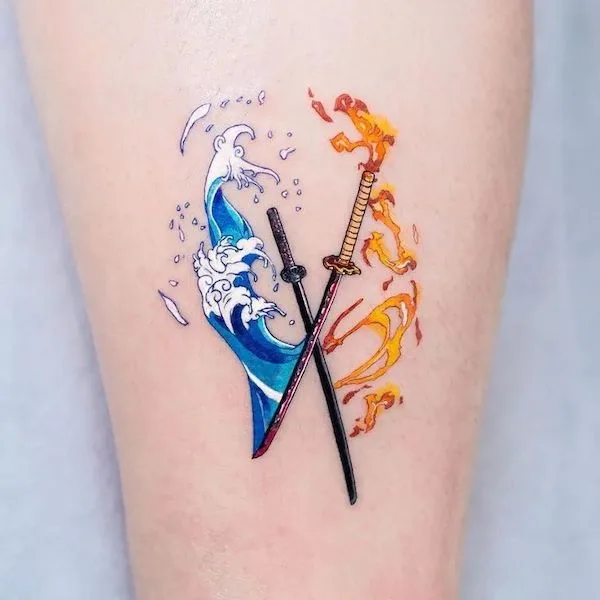 Fire and water tattoo ideas