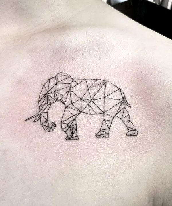 Geometric elephant tattoo by @tattoo_0115
