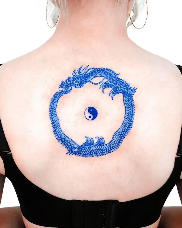 Yin and yang oriental ouroboros tattoo by @nobodytattoo