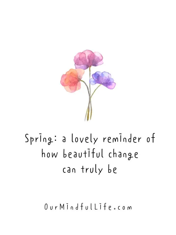 Spring: a lovely reminder of how beautiful change can truly be.