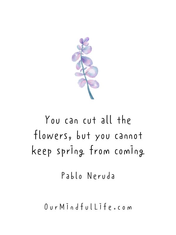 You can cut all the flowers, but you cannot keep spring from coming. - spring quotes