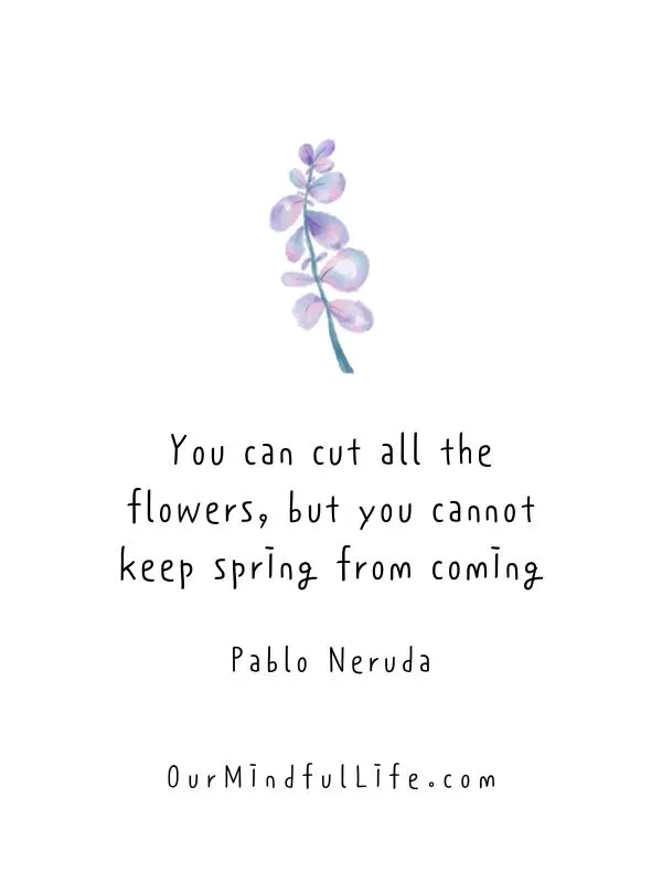 You can cut all the flowers, but you cannot keep spring from coming. - spring quotes