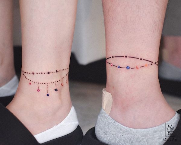 Gorgeous ankle bracelet tattoo ideas for women of all ages