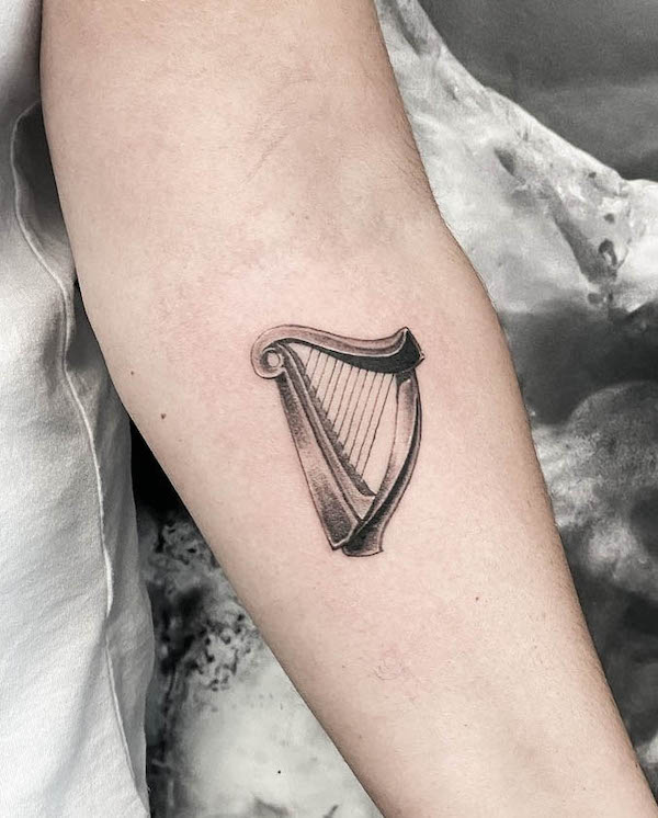 Harp Tattoos History Meanings  Designs