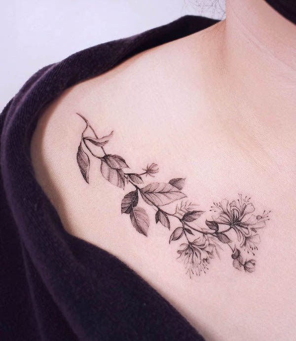 Floral Collarbone Tattoo 💥DM US TODAY... - N.A Tattoo Studio | Facebook