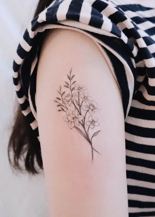 Jonquil March birth flower tattoo by @yezottt