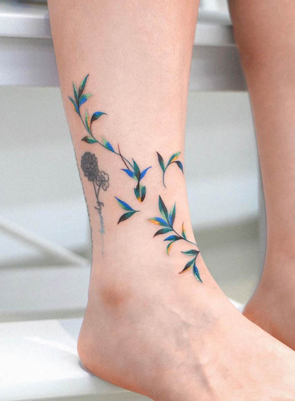 Tattoo tagged with: leaf, outline, woman | inked-app.com