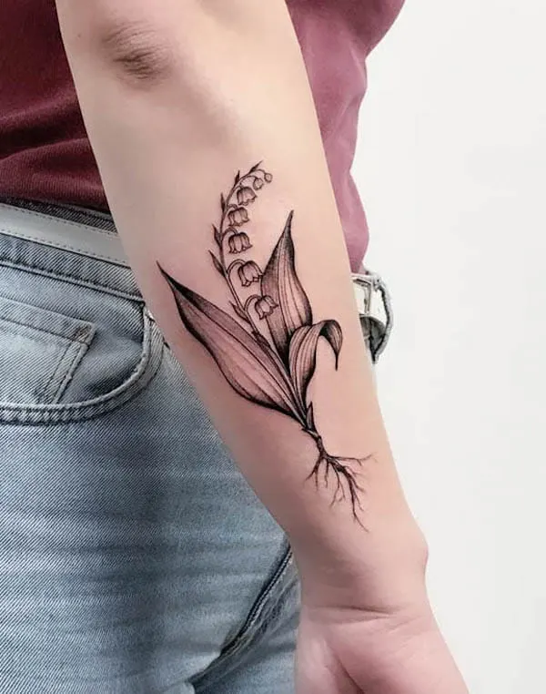 Lily of the valley May birth flower tattoo by @tussilago.t